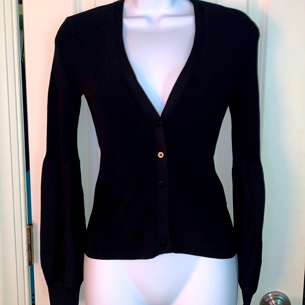 Theory Regal Wool V-neck Ribbed Cardigan